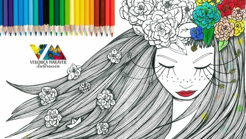 La ilustradora Verónica Maraver reinventa los libros de colorear para adultos con su nueva obra Flortropía