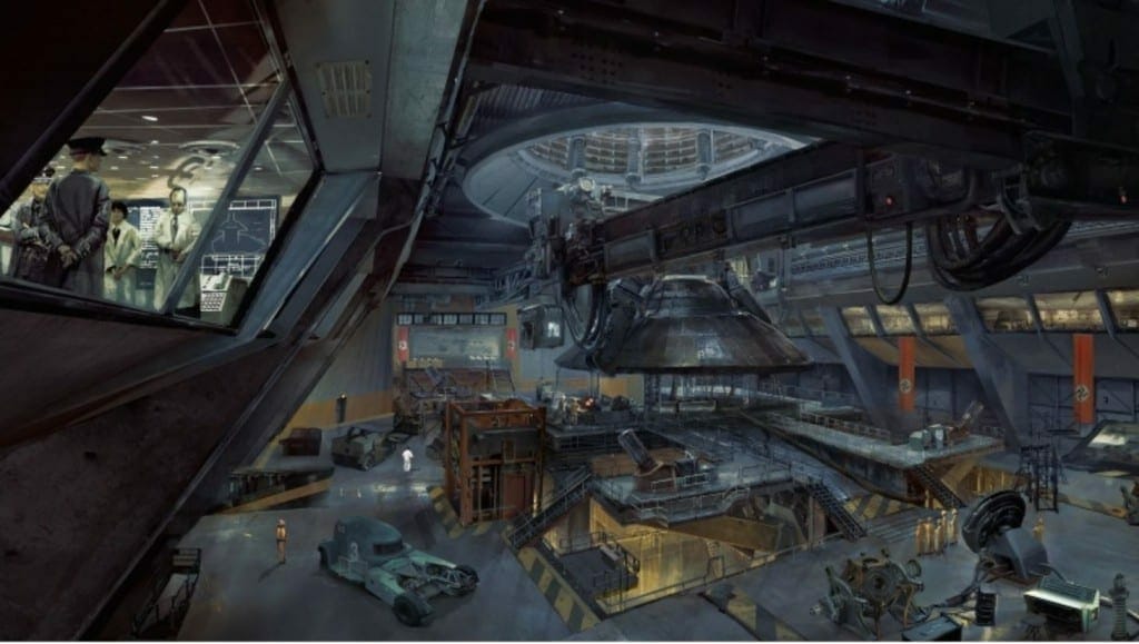 Bocetos de los escenarios del videojuego Wolfenstein II