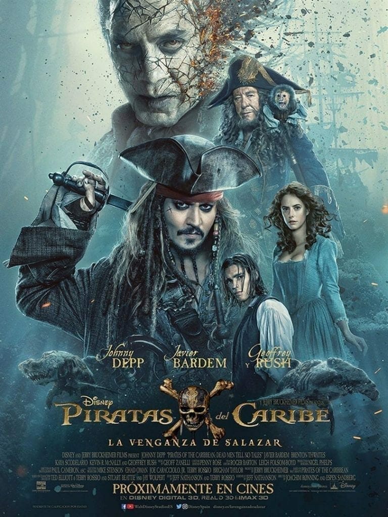 Poster for the movie "Piratas del Caribe: La venganza de Salazar"