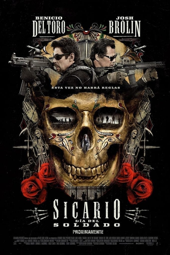 Poster for the movie "Sicario: Día del soldado"