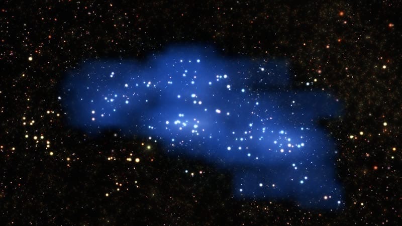 El proto-supercúmulo Hyperion. Image Credit: ESO/L. Calçada & Olga Cucciati et al.