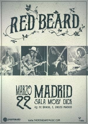 Los aires del rock sureño de "Dakota" el cuarto disco de Red Beard convertirán el escenario de Moby Dick en un auténtico saloon de Nashville