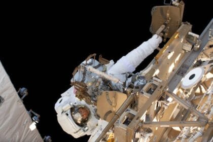 NASA astronaut Christina Koch participates in her first spacewalk on March 29, 2019. International Space Station astronauts are gearing up to perform 10 spacewalks in coming weeks to upgrade solar array batteries and make repairs to the Alpha Magnetic Spectrometer. Credits: NASA