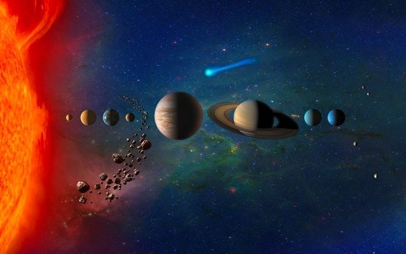 Concepto artístico del sistema solar. Image Credit: NASA