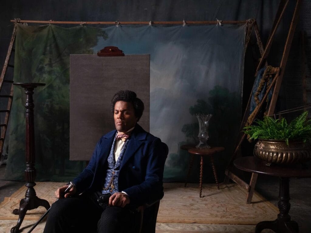  Isaac Julien, J.P. Ball Studio 1867 Douglass (Lessons of The Hour), 2019. Digital print on Gloss inkjet paper mounted on aluminum, 22 7/16 x 29 15/16 inches (57 x 76 cm).