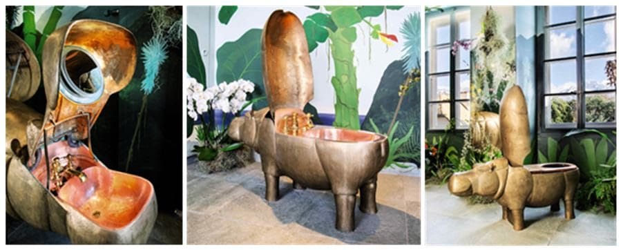 Eccentric Hippopotamus Bathroom Suite by François-Xavier Lalanne