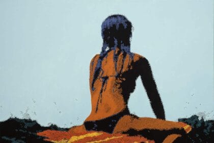 BILLY SCHENCK Surfer Girl 1 Oil on Canvas 31.5 x 41.5 inches