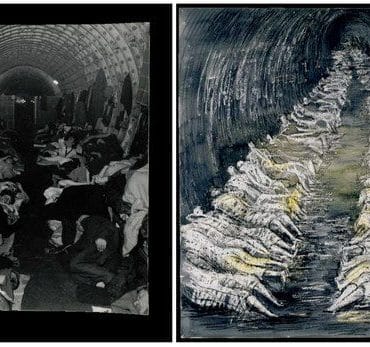 Bill Brandt, Liverpool Street Extension, 1940, printed ca. 1948; Henry Moore, Tube Shelter Perspective, 1941