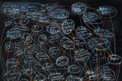 John Keane, Blackboard/Theory of Anything, 2020, Acrylic and wax crayon on linen