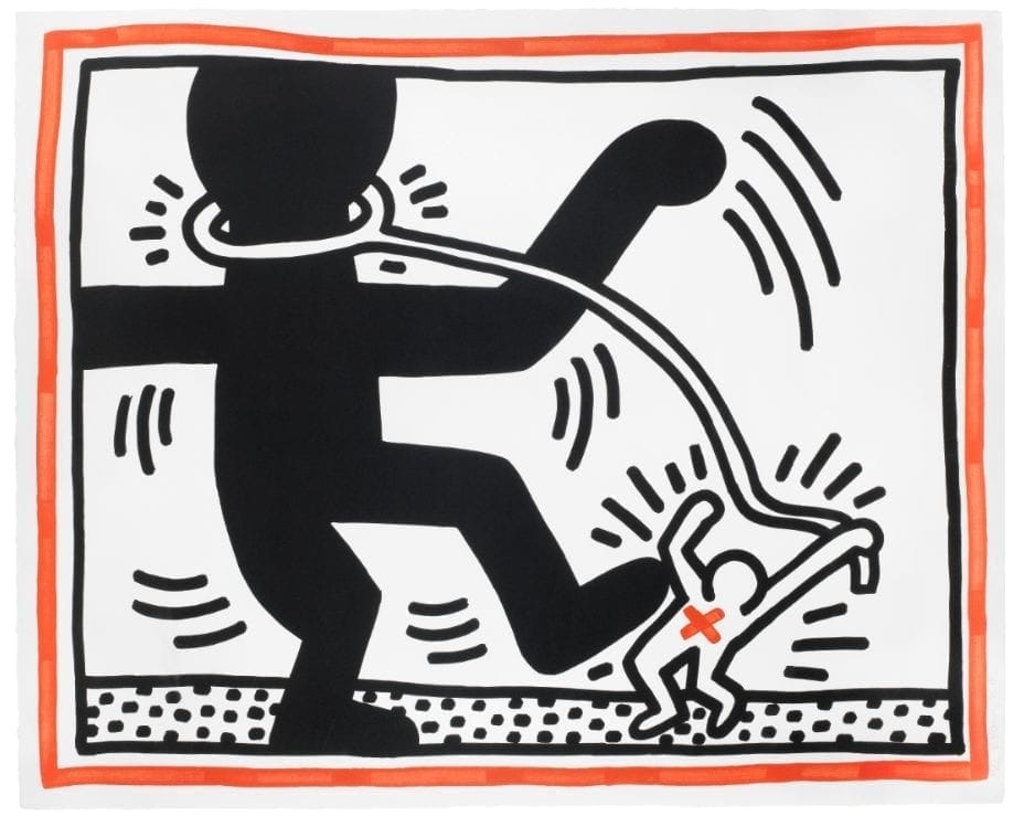 Keith Haring (1958-1990), Untitled 2, from Free South Africa, 1985. Estimate: £7,000 - 10,000. 
