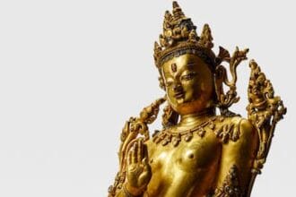 13th/14th Century Gilt Copper Alloy Figure Of Maitreya