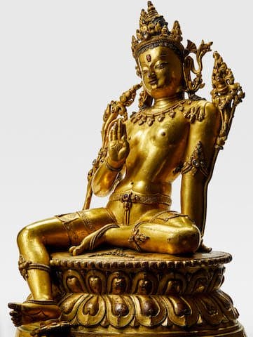 13th/14th Century Gilt Copper Alloy Figure Of Maitreya