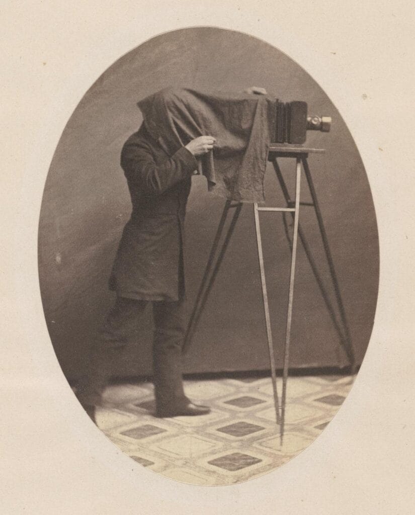 Unknown American, active 1850s. Studio Photographer at Work, ca. 1855. Salted paper print from paper negative. The Metropolitan Museum of Art, William L. Schaeffer Collection, Promised Gift of Jennifer and Philip Maritz, in celebration of the Museum's 150th Anniversary
