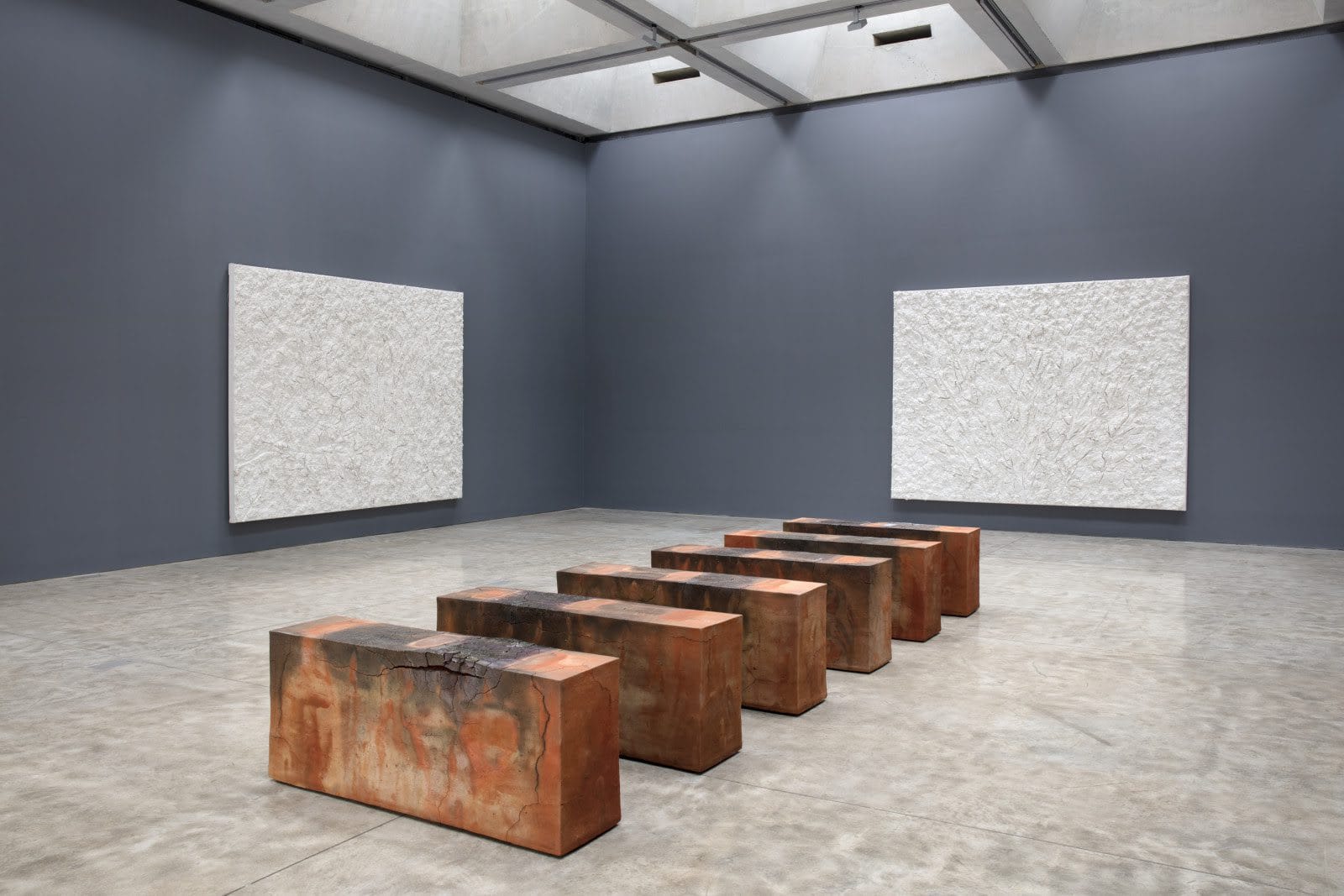 Installation view of Bosco Sodi Vers l'Espagne at Kasmin. October 8–November 12. Photo by Diego Flores.