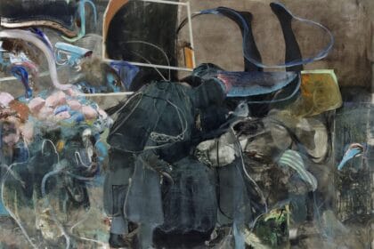 Adrian Ghenie, The Impressionists, 2020, oil on canvas, 86-5/8" × 118-1/8" (220 cm × 300 cm) © Adrian Ghenie, courtesy Pace Gallery