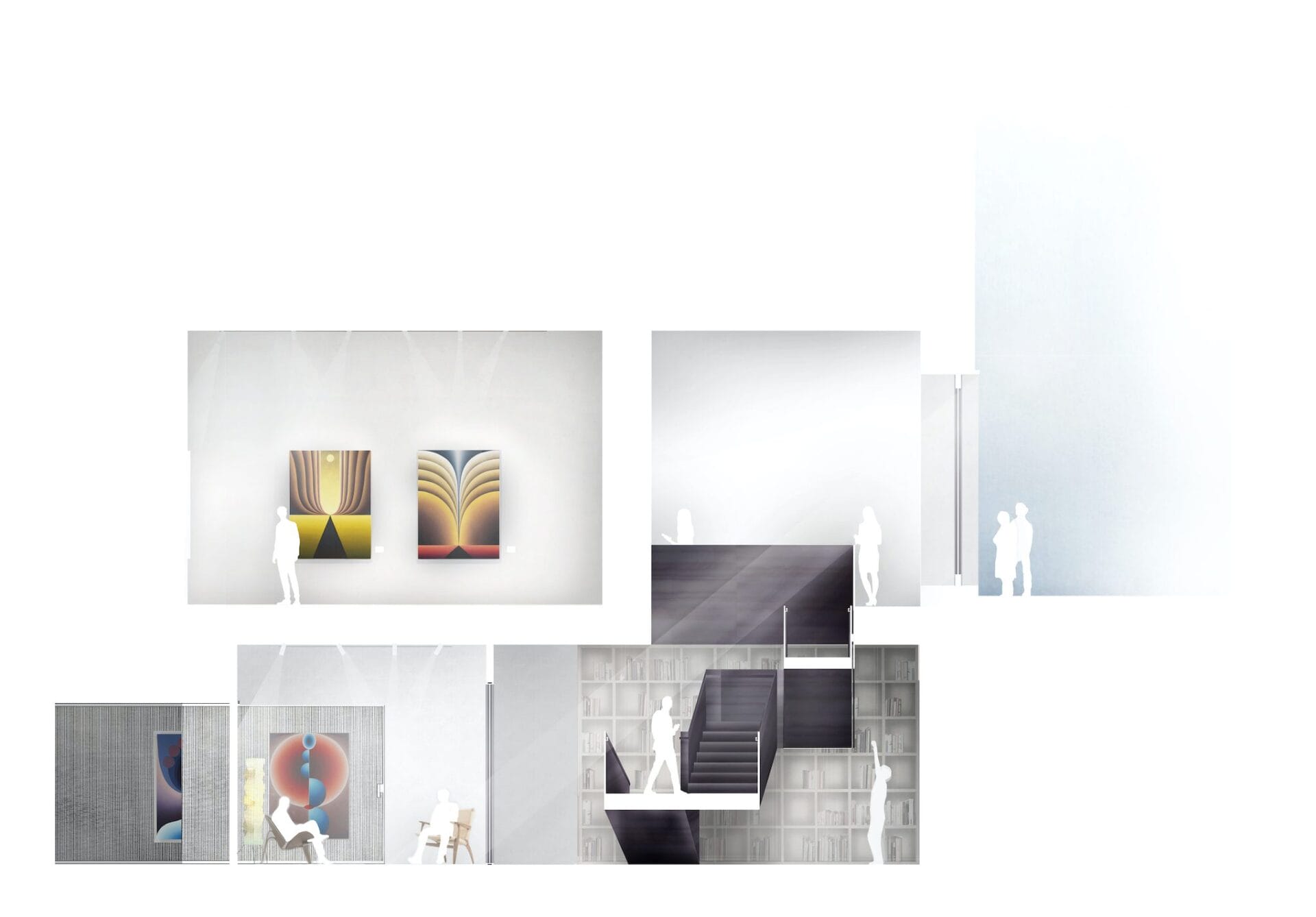 Rendering: Cross-section from Hanover Street through galleries and workspaces © Jamie Fobert Architects