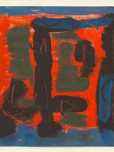 Untitled, c. late 1950s, gouache on paper, 5.25h x 7w in (13.34h x 17.78w cm)
