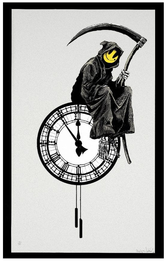 Banksy (born 1975), Grin Reaper. Sold for £106,500. (Estimate £30,000-50,000).