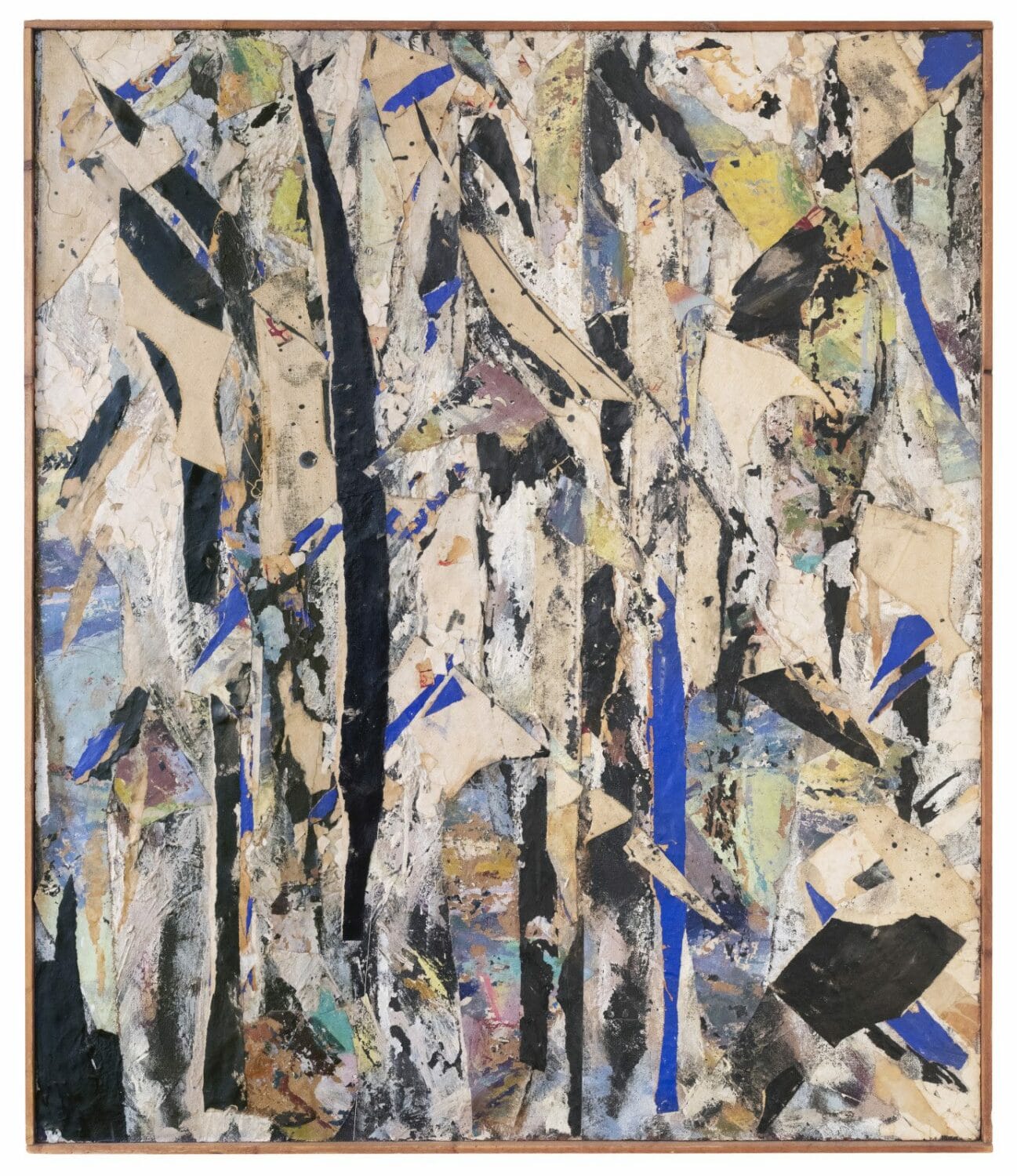 Lee Krasner, Untitled, 1954, oil, glue, canvas and paper collage on Masonite, 48 x 40 inches, 122 x 102 cm. © 2021 Pollock-Krasner Foundation / Artists Rights Society (ARS), New York. Private Collection, New York City.
