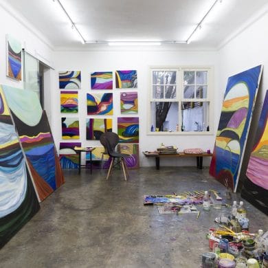 New paintings in Marina Perez Simão’s studio © Marina Perez Simão Courtesy of the artist, Mendes Wood DM, and Pace Gallery