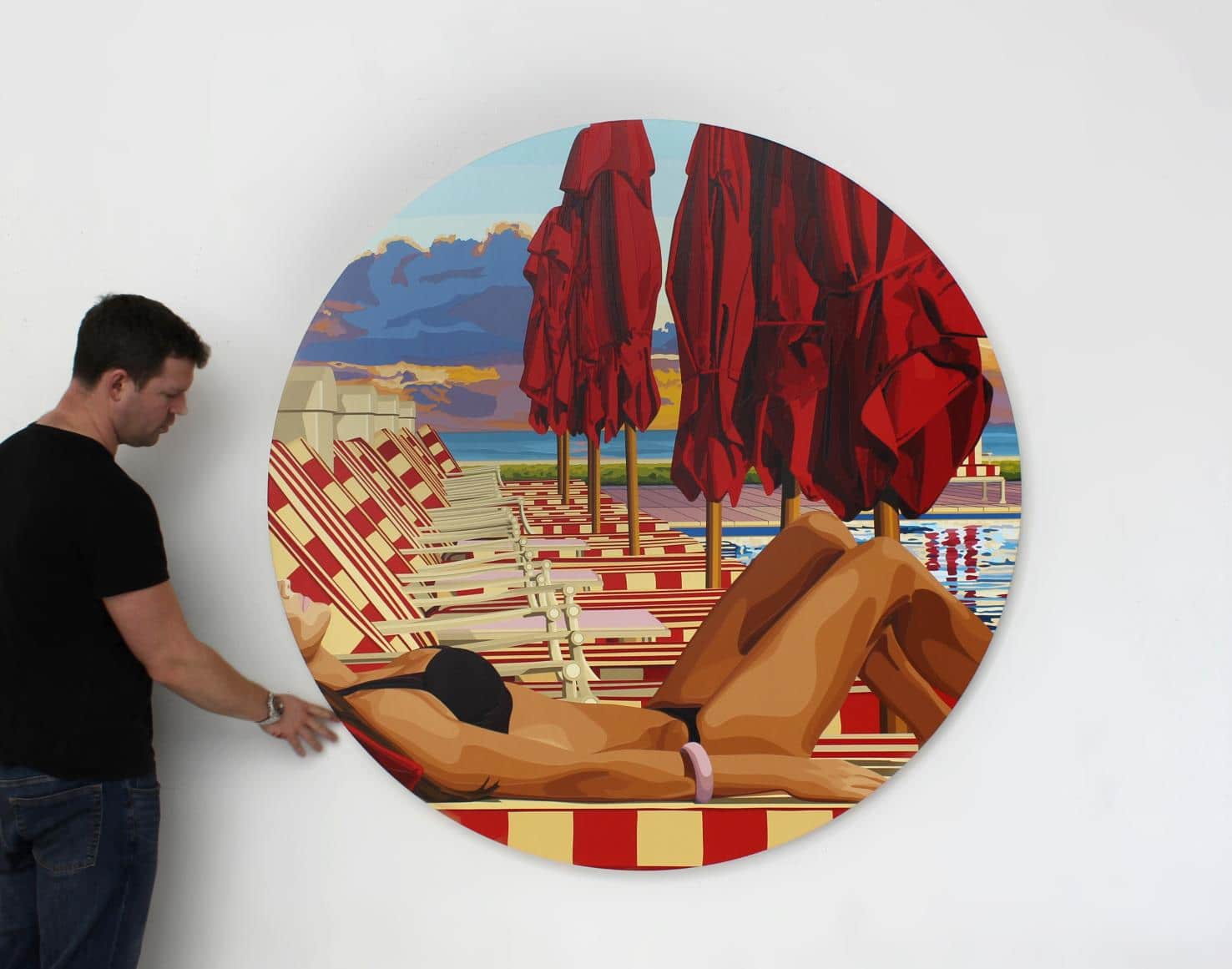 Will Martyr , This made it special (installation shot), 2020 , acrylic on canvas, 150 cm diameter, courtesy the artist and Unit London