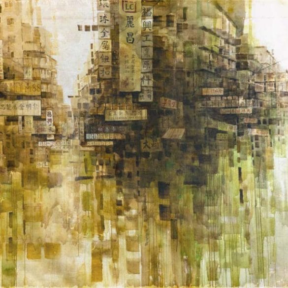 Elaine Chiu, Fabric of Urban, 2020, acrylic on canvas, 152 x 250 cm. Courtesy of the artist and JPS Art Gallery.