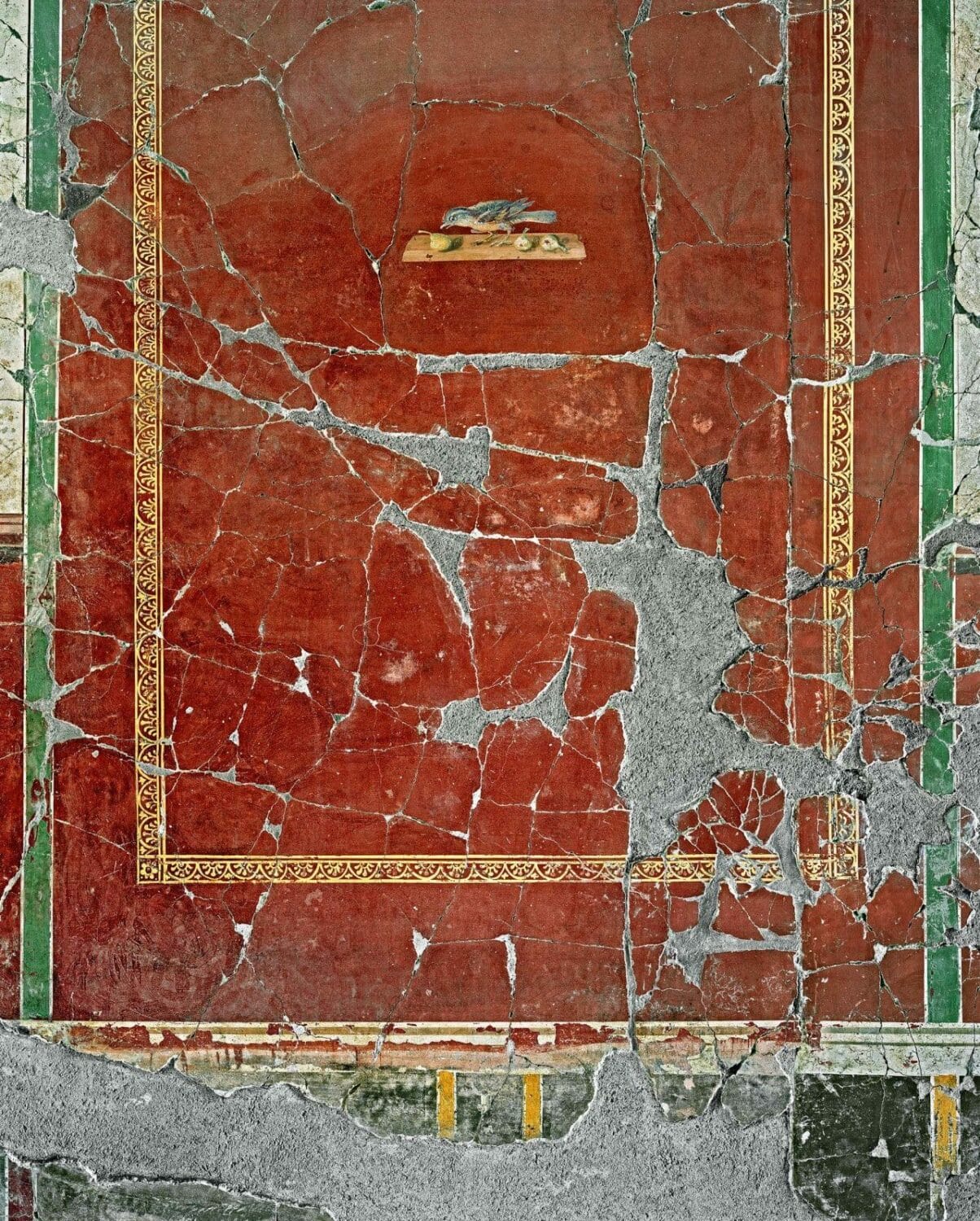Robert Polidori, Bird and figs fresco panel, Villa Poppaea, Oplontis, Italia, 2017, archival pigment print mounted to Dibond. Courtesy of the artist.