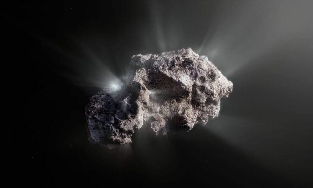 Representación artística de la superficie del cometa interestelar 2I/Borisov. Crédito: ESO/M. Kormesser