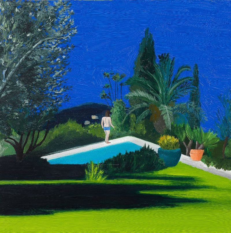 Evie O'Connor, Cote d'Azur, 2020. Oil on panel, 20 x 20 cm. / 8 x 8 in. Courtesy the artist and Taymour Grahne Projects