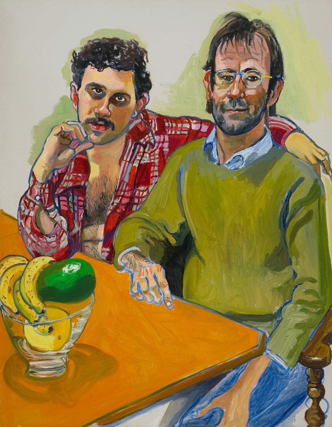 Alice Neel (America, 1900-1984). Geoffrey Hendricks and Brian, 1978. Oil on canvas. San Francisco Museum of Modern Art, Purchase, by exchange, through an anonymous gift. © The Estate of Alice Neel