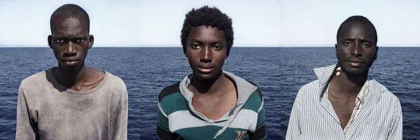 César Dezfuli, Amadou [16] Mali / Alpha [17] Guinea K / Musa [18] 2016. 12 3/4 x 37 3/4" pigment print.