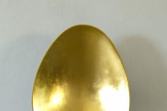 Untitled, 2021. 21 5/8" x 16 1/8" x 5". 24 Kts Gold Leaf on Fiberglass.