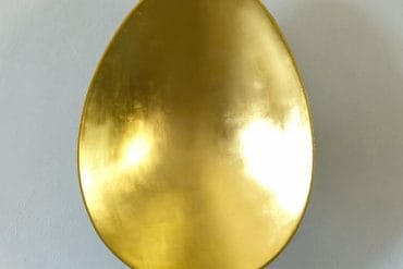 Untitled, 2021. 21 5/8" x 16 1/8" x 5". 24 Kts Gold Leaf on Fiberglass.