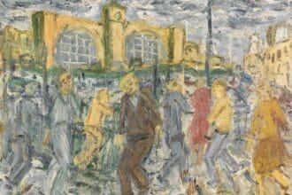 Leon Kossoff, King’s Cross, March Afternoon, 1998, oil on board, 147.5 x 198 cm © The Artist’s Estate. Courtesy Annely Juda Fine Art, London, Mitchell - Innes & Nash, New York, and LA Louver, Los Angeles.