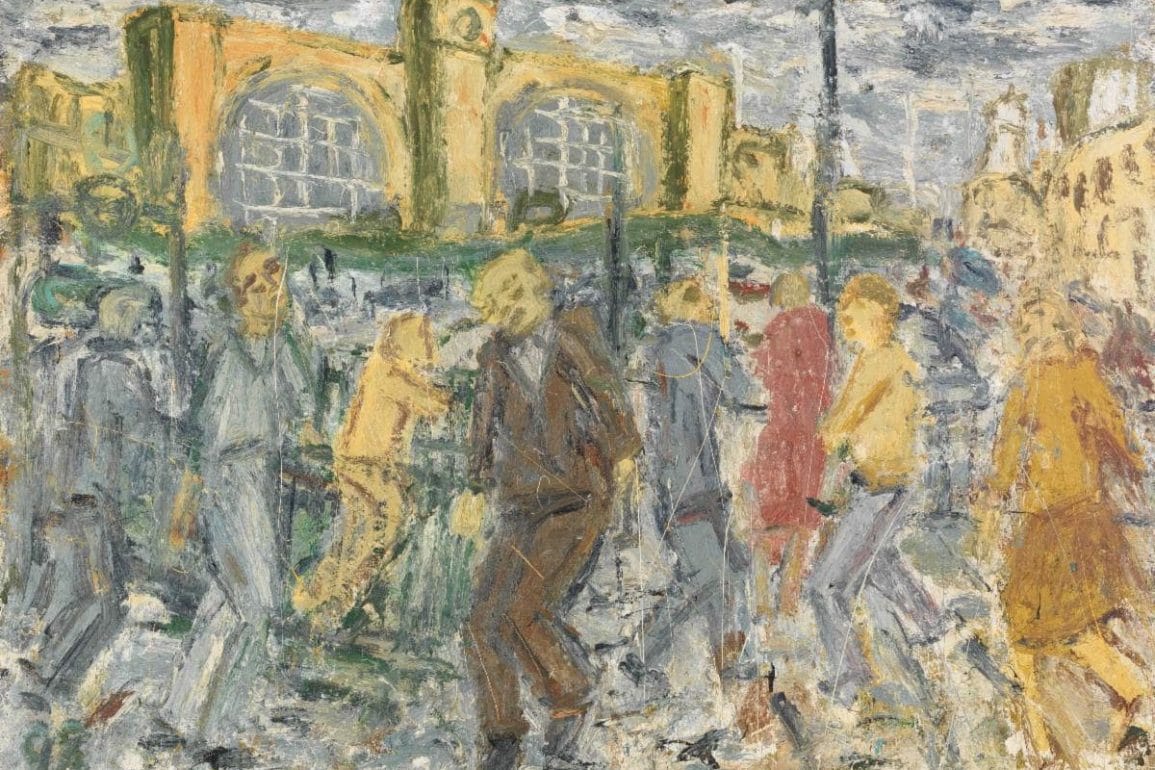 Leon Kossoff, King’s Cross, March Afternoon, 1998, oil on board, 147.5 x 198 cm © The Artist’s Estate. Courtesy Annely Juda Fine Art, London, Mitchell - Innes & Nash, New York, and LA Louver, Los Angeles.