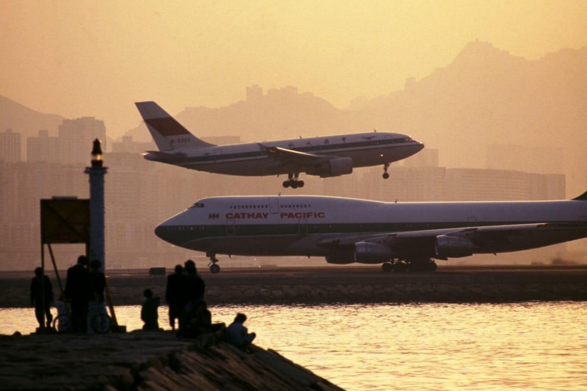 © Greg Girard, Chow Kai Tak Airport's single runway, Hong Kong 1988, Courtesy of Blue Lotus Gallery
