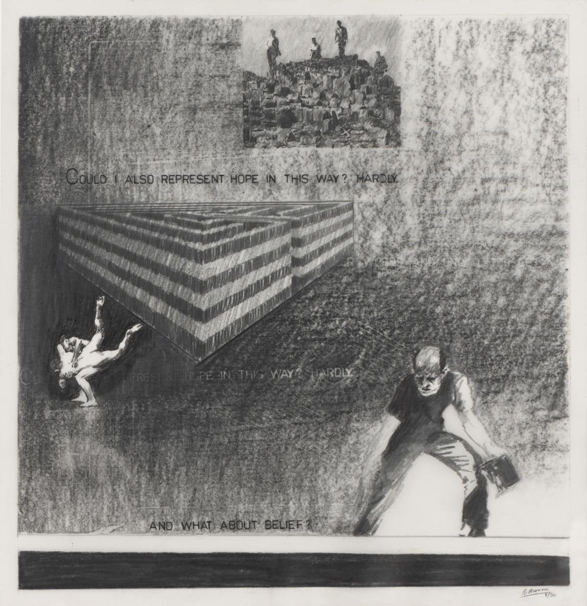 Robert Morris, Investigations, 1990 Graphite on vellum, Image: 16 1/8 x 15 5/8 inches (41 x 39.7 cm) Sheet: 18 x 18 inches (45.7 x 45.7 cm)