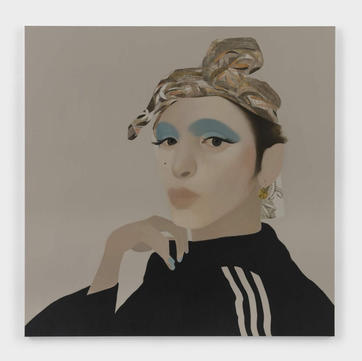 Sarah Ball, 'Laurent', 2021. Oil on linen, 160 x 160cm (63 x 63in). Copyright Sarah Ball. Courtesy the artist and Stephen Friedman Gallery, London. Photo by Todd-White Art Photography.