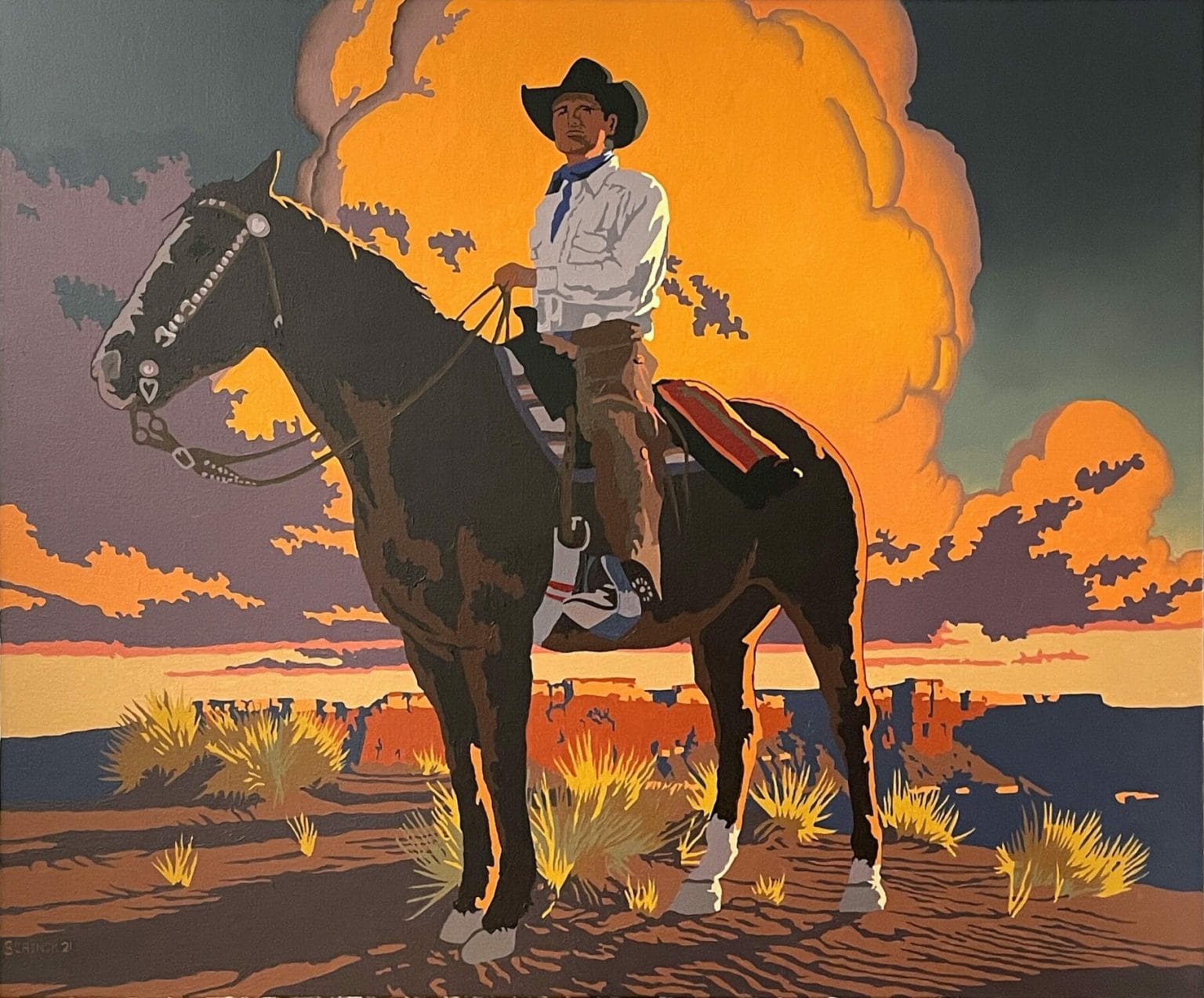 BILLY SCHENCK The Southern Trail Oil on Canvas 30 x 36 inches
