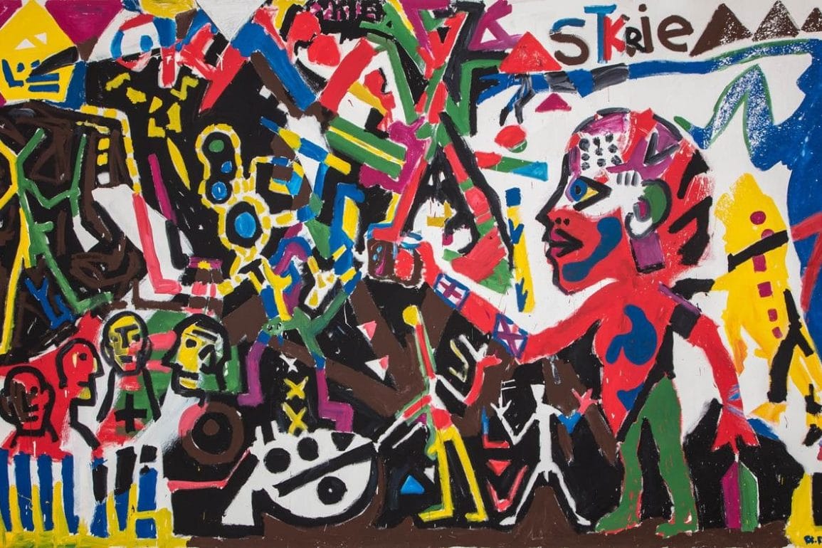 A.R. Penck, "tskrie VIII", 1984 Dispersion on canvas 118 x 196 3/4 inches (300 x 500 cm)