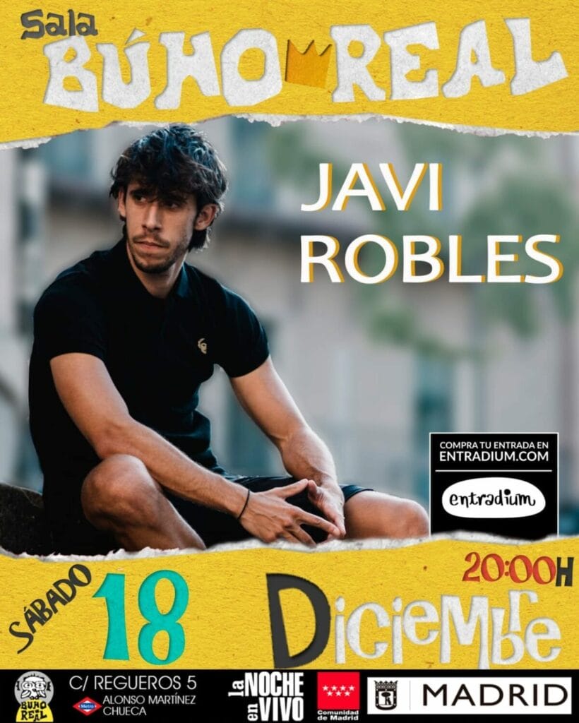 Javi Robles anuncia concierto en Madrid: 18 de diciembre en Búho Real