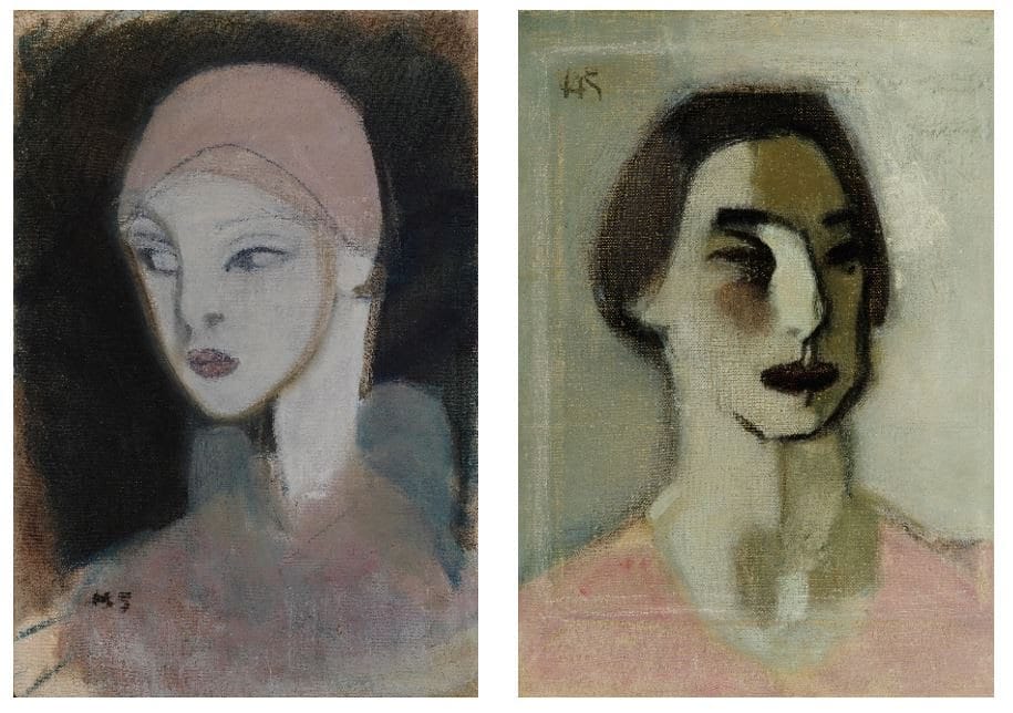 1. Helene Schjerfbeck, Girl from the Islands (1929). 2. Helene Schjerfbeck, Forty Year Old (1939).