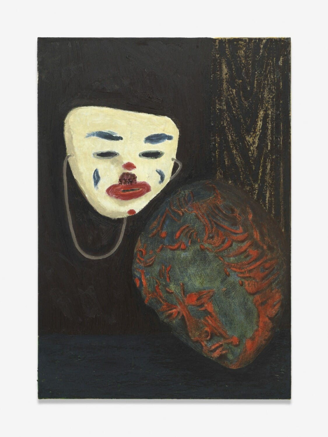 Mamma Andersson, 'Clown', 2021. Oil and acrylic on canvas, 67.3 x 47.3 cm (26 1/2 x 18 5/8in). Copyright Mamma Andersson. Courtesy the artist and Stephen Friedman Gallery, London. Photo by Serge Hasenboehler.