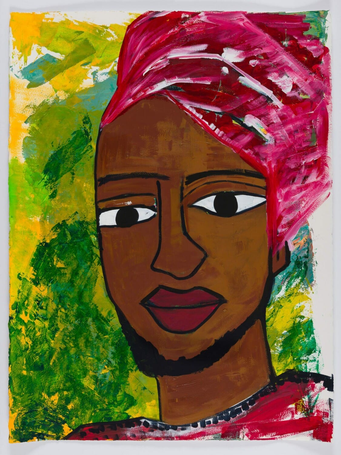Leilah Babirye, 'Kuchu Ndagamuntu (Queer Identity Card)', 2021. Acrylic on paper, 76 x 56cm (30 x 22in). Framed: 84 x 65cm (33 1/8 x 25 5/8in). Copyright Leilah Babirye. Courtesy the artist and Stephen Friedman Gallery, London. Photo by Mark Blower.