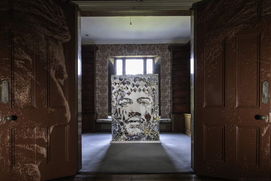 Vhils, installation view of disCONNECT, Schoeni Projects London (2020), Nick Smith Photos
