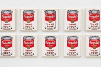 Richard Pettibone, Andy Warhol, 'Campbell's Soup Can, Tomato', 1962, 2018-2019 Oil on canvas; each: 10 3/4 x 8 1/2 inches; 27.3 x 21.6 cm