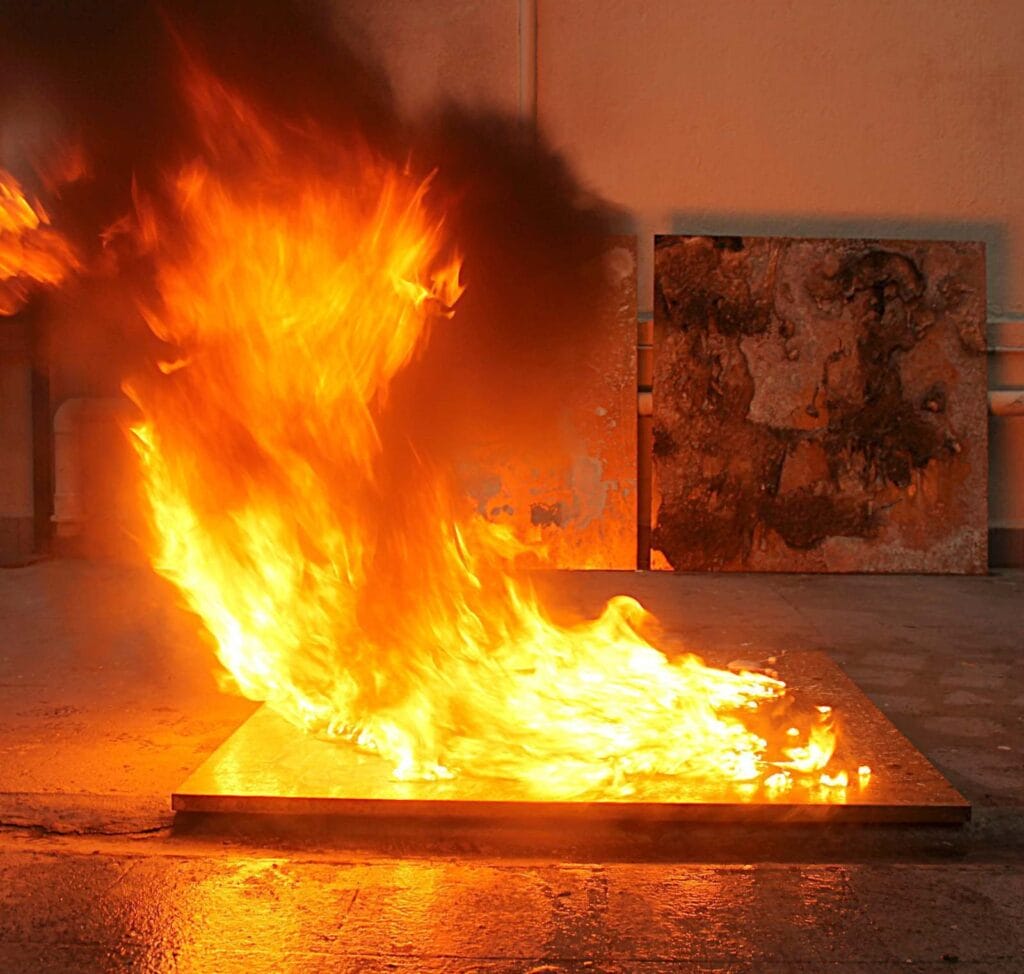Andrew Luk, Oxidization/ Immolation creation process. (Image courtesy of artist and Blindspot Gallery.)
