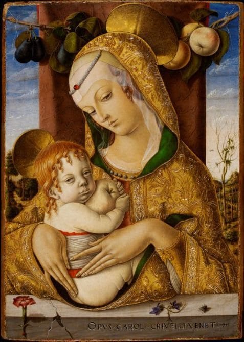 Carlo Crivelli, Virgin and Child (c. 1480) Tempera on panel, 48.5 x 33.6 cm © Victoria and Albert Museum, London.