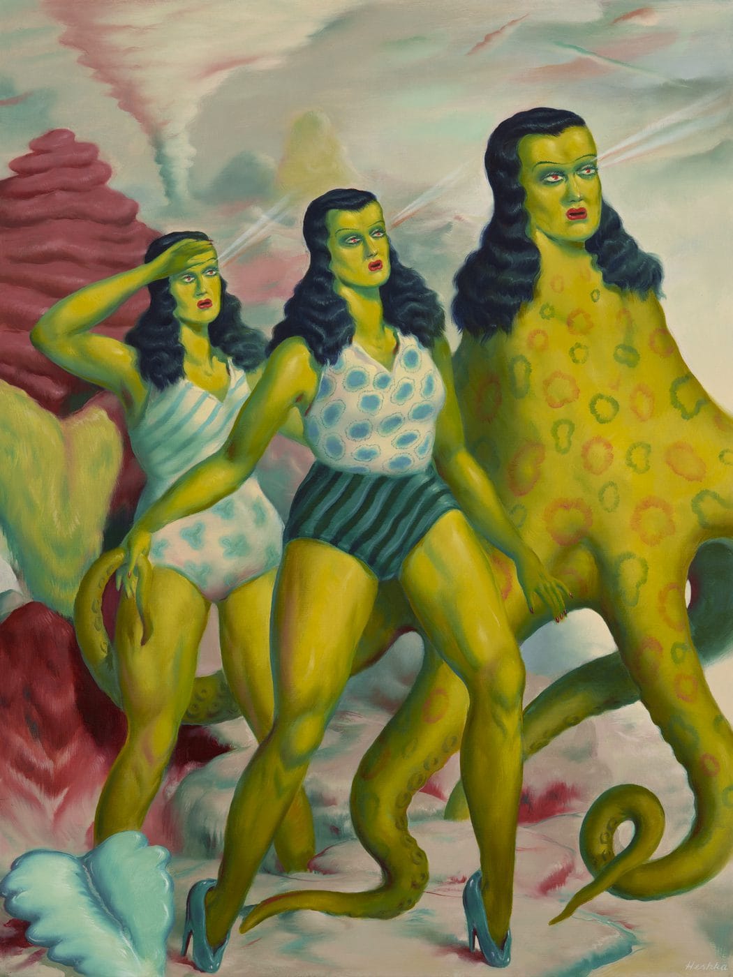 Ryan Heshka. “Witches of the Weeds” (oil on canvas, 24” x 18”)