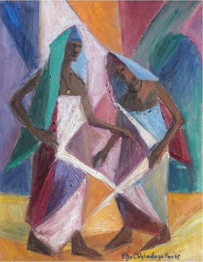 Clara Etso Ugbodaga-Ngu (Nigerian, 1921-1996), Dancers. Estimate: £20,000-30,000